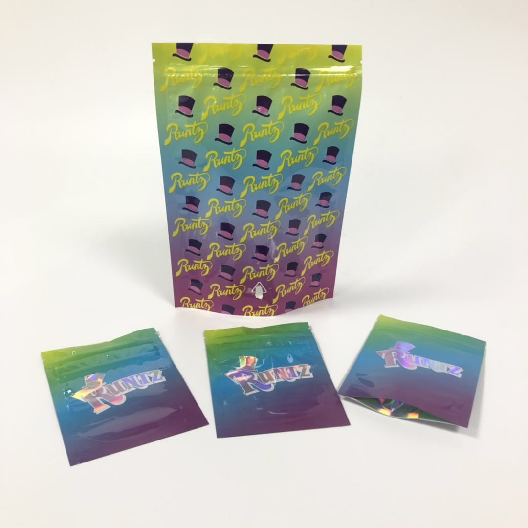 कस्टम 1 ऑउंस 3.5 जी जार वोक ऊपर ले जा सकते हैं लेबल वील मायलर स्मेल प्रूफ पाउंड पैकेज वीड पैकेजिंग बैग पिंक व्हाइट रंट्ज़