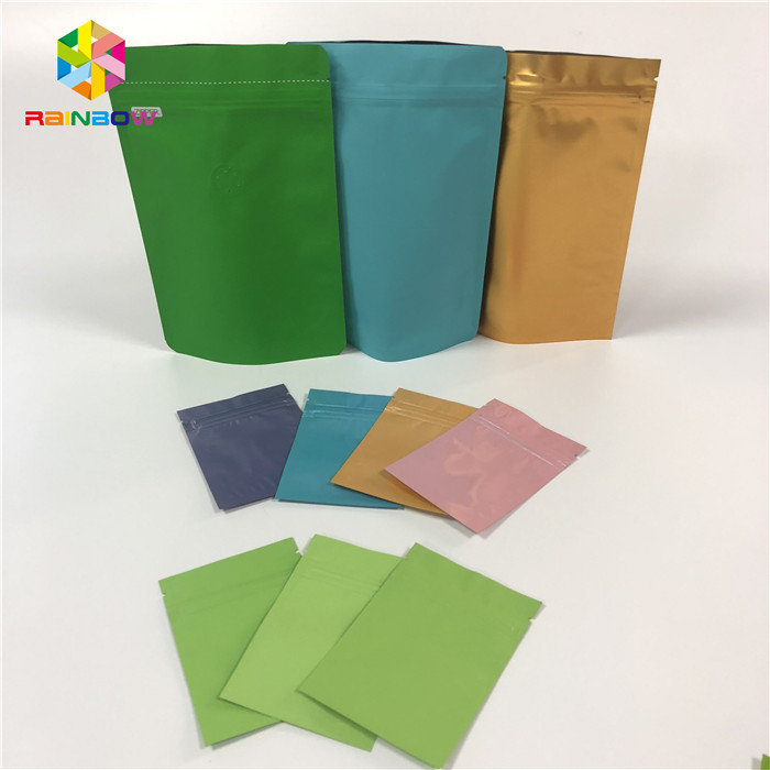 खाद्य ग्रेड पन्नी थैली पैकेजिंग फ्लैट ज़िप ताला गर्मी सील एल्यूमीनियम पन्नी बैग पुन: प्रयोज्य
