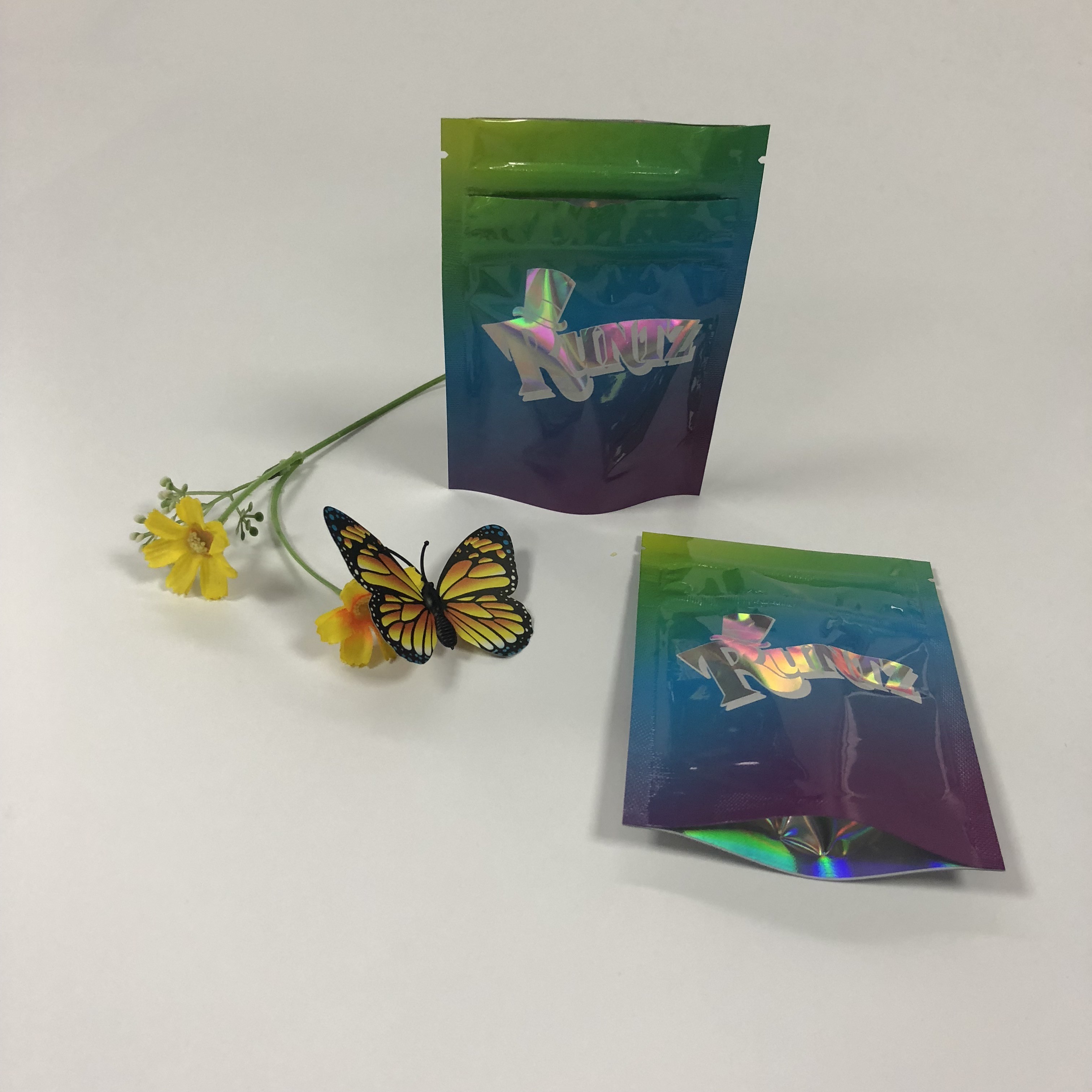 डबल ज़िप पन्नी थैली पैकेजिंग Mylar Runtz बैग प्लास्टिक पैकेजिंग कुकीज़ के लिए