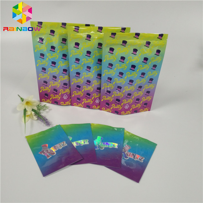 गंध सबूत पन्नी पाउच पैकेजिंग Runtz बैग कुकीज़ / गोली / चिपचिपा भालू आवेदन