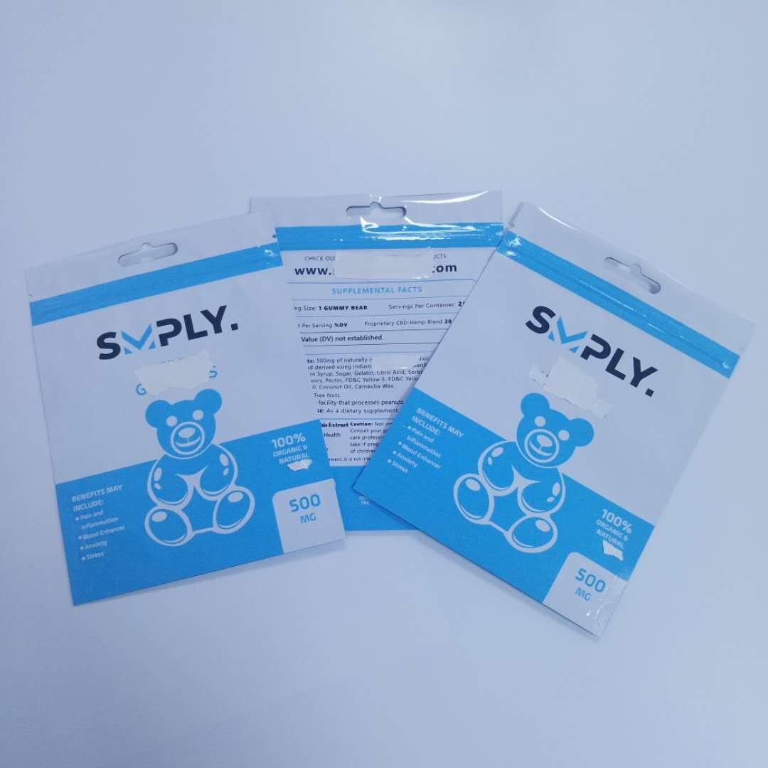 कैप्सूल के लिए बाल प्रतिरोधी हर्बल धूप पैकेजिंग Cbd बैग पन्नी Gravnre मुद्रण