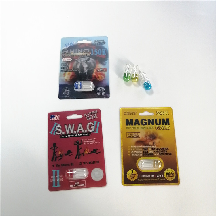 प्रदर्शन बॉक्स के साथ यौन प्रदर्शन संवर्धन गोली ब्लिस्टर पैक पैकेजिंग कार्ड