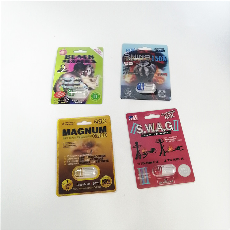 स्लाइड ब्लिस्टर कार्ड पैकेजिंग पुरुष संवर्धन गोलियां पैकिंग अनुकूलित आकार
