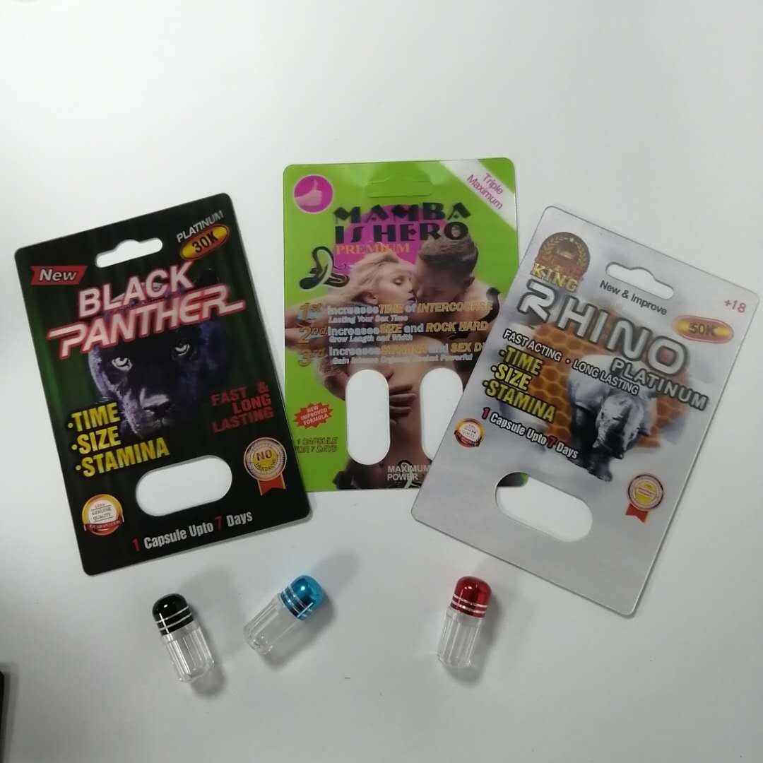 यौन संवर्धन गोलियां ब्लिस्टर कार्ड पैकेजिंग राइनो 69 नमी सबूत पुनर्नवीनीकरण