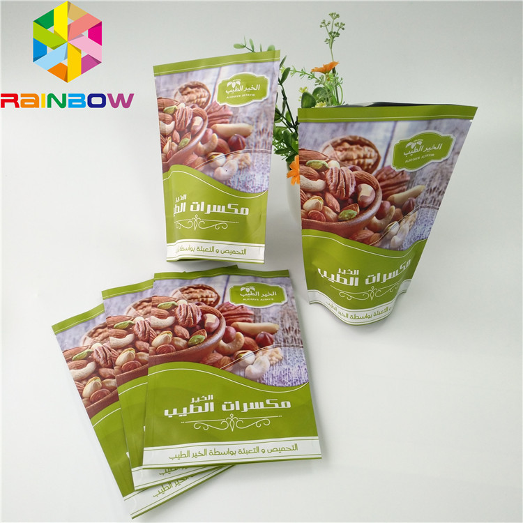 अखरोट / फल के लिए लचीला टॉप जिपलॉक एल्युमिनियम फॉयल मैट डोयपैक पाउच बैग