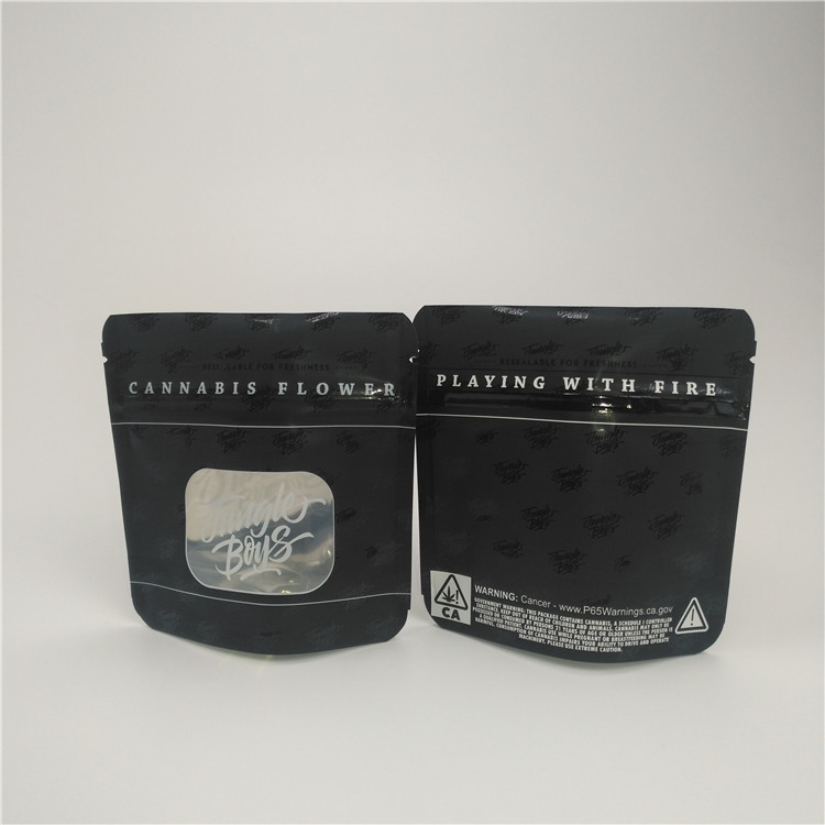 मैट ब्लैक मायलर एल्युमिनियम फॉयल स्टैंड अप पाउच मेडिकल टोबैको लीफ पैकेजिंग