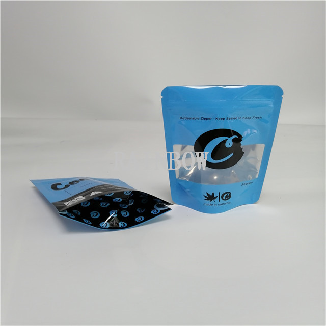 3.5 ग्राम कुकीज़ के लिए 100-180 माइक मोटाई गंध प्रूफ बाल सबूत बैग