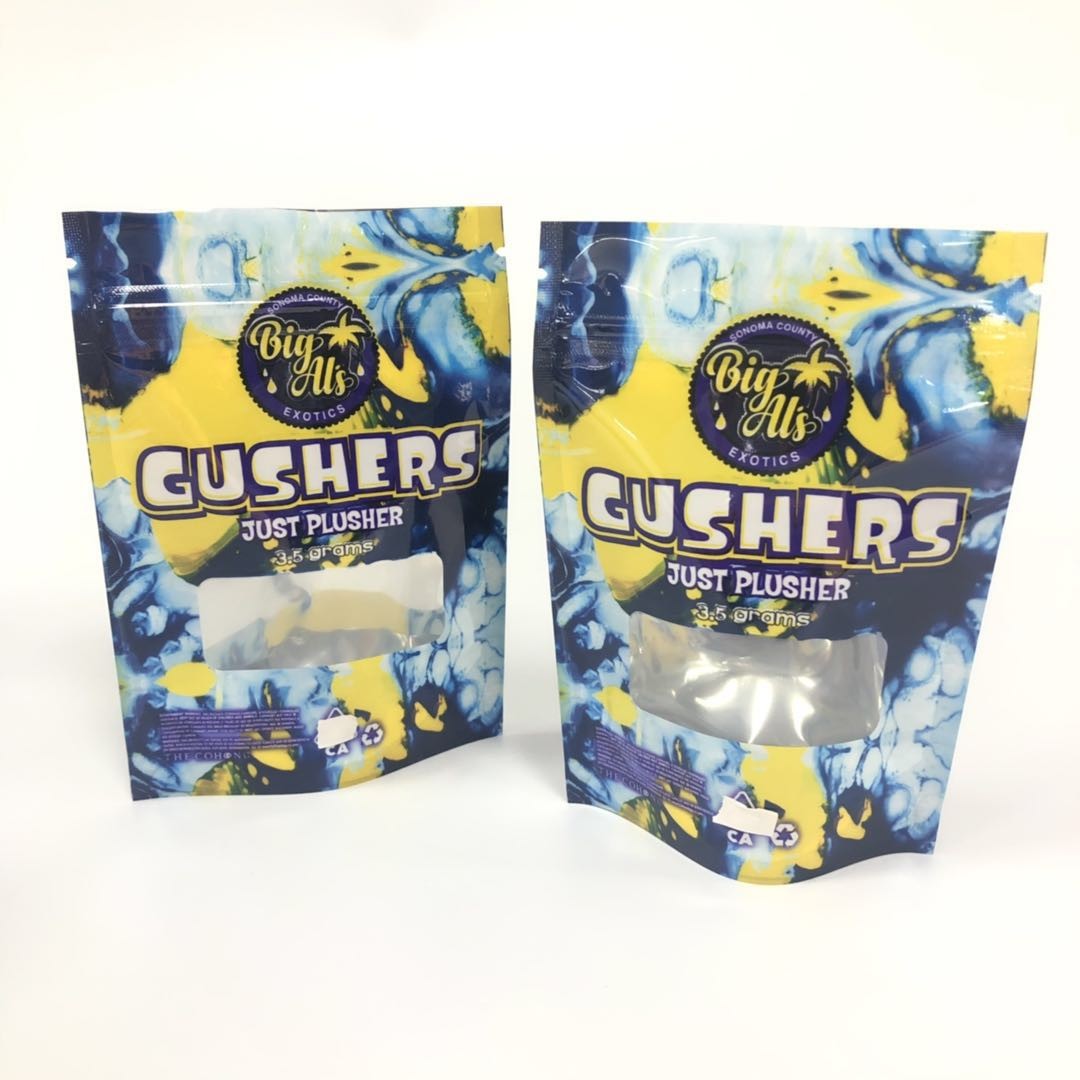 Mylar Foil Gushers बैग्स हर्बल इंक पैकेजिंग पैकिंग पाउच कस्टम लोगो को खड़ा करते हैं