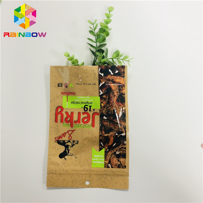 स्मेल प्रूफ एल्युमिनियम फॉयल फूड पाउच मायलर जेरकी / ड्राइड फ्रूट बैग पर टिका है