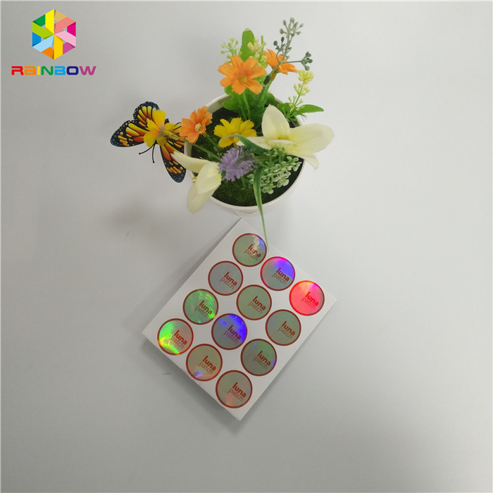 कस्टम मुद्रण हटना लपेटें आस्तीन निविड़ अंधकार होलोग्राम चिपकने वाला स्टीकर लेबल