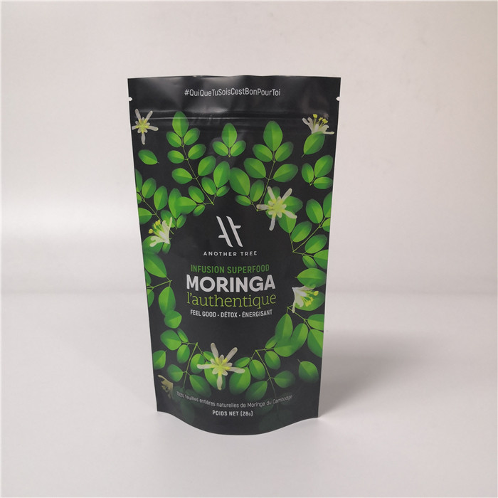 पुन: प्रयोज्य एल्यूमीनियम पन्नी चाय बैग पुन: प्रयोज्य ज़िप ताला के साथ थैली अनुकूलित रंग खड़े हो जाओ