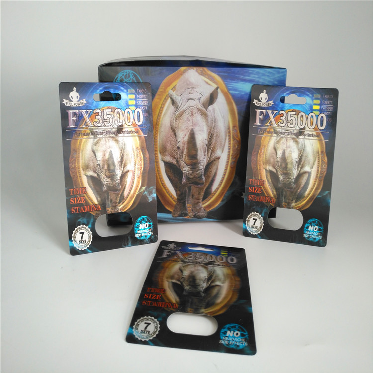 पुरुष यौन प्रदर्शन संवर्धन गोली के लिए राइनो गोली ब्लिस्टर कार्ड पैकेजिंग 3 डी लेंटिकुलर