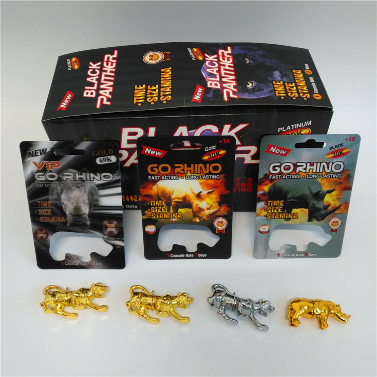 राइनो फिगर ब्लिस्टर बोतल के साथ राइनो मेन एनहांसमेंट पिल ब्लिस्टर कार्ड पैकेजिंग जाओ
