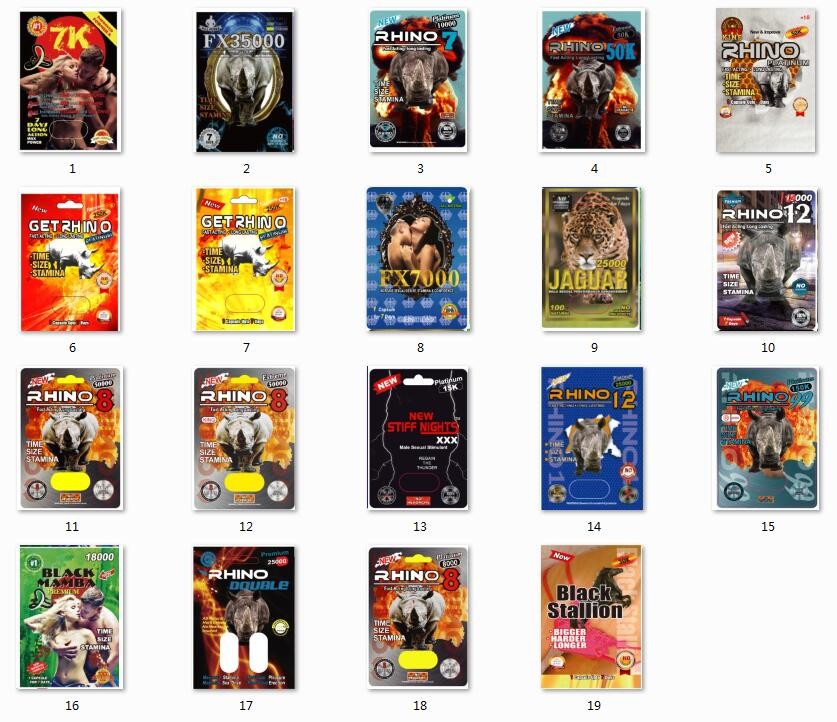 टिकाऊ ब्लिस्टर कार्ड पैकेजिंग मांबा / मैग्नम 25k / स्टिफ रॉक्स राइनो 69 पिल कैप्सूल डिस्प्ले बॉक्स