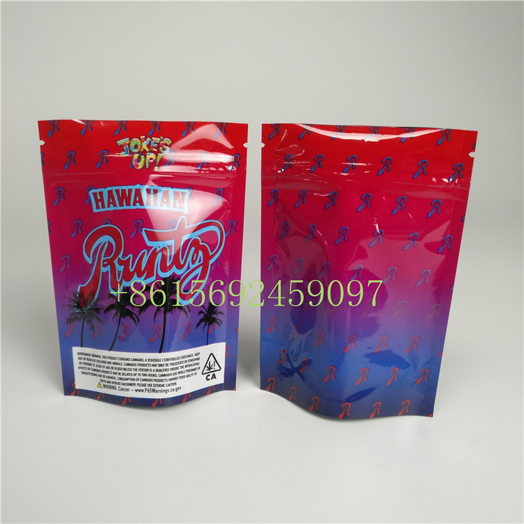 प्लास्टिक जिप लॉक हर्बल धूप पैकेजिंग जंगल लड़कों Runtz खरपतवार कुकी पाउच