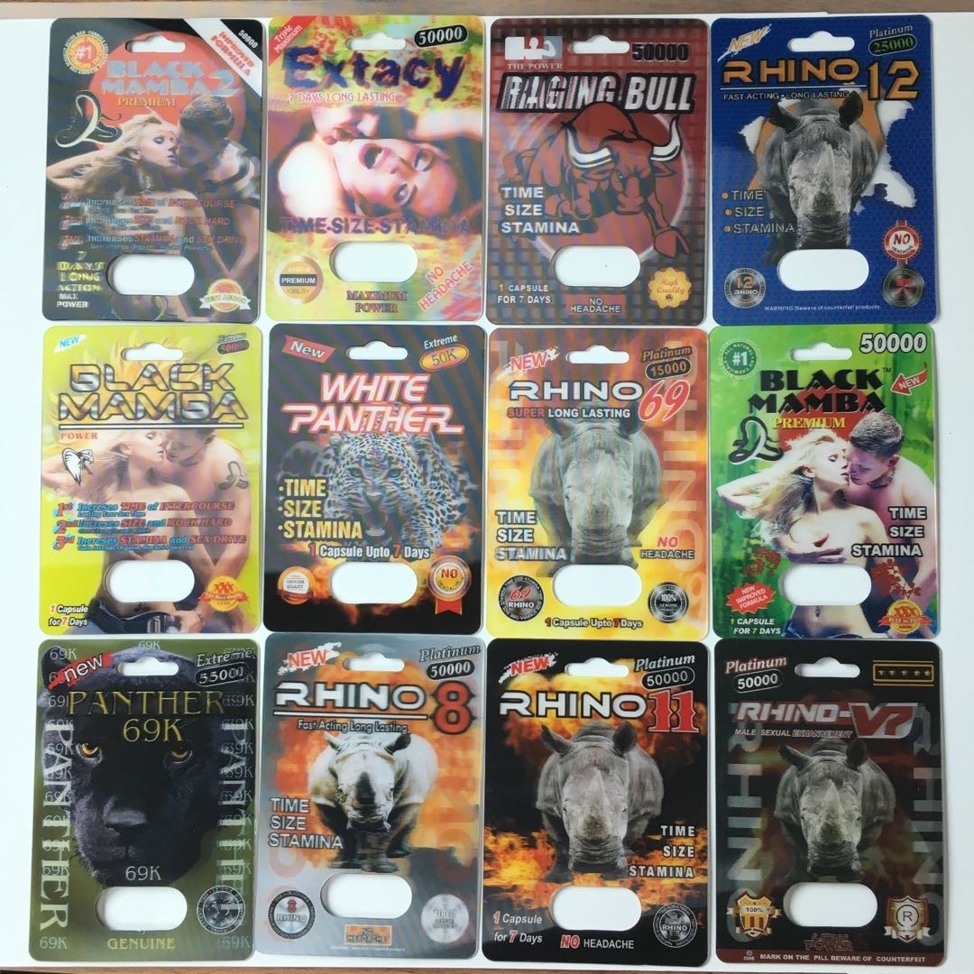 पुनर्नवीनीकरण कागज कार्ड पैकेजिंग पैंथर राइनो 25k पुरुष संवर्धन गोली पैक