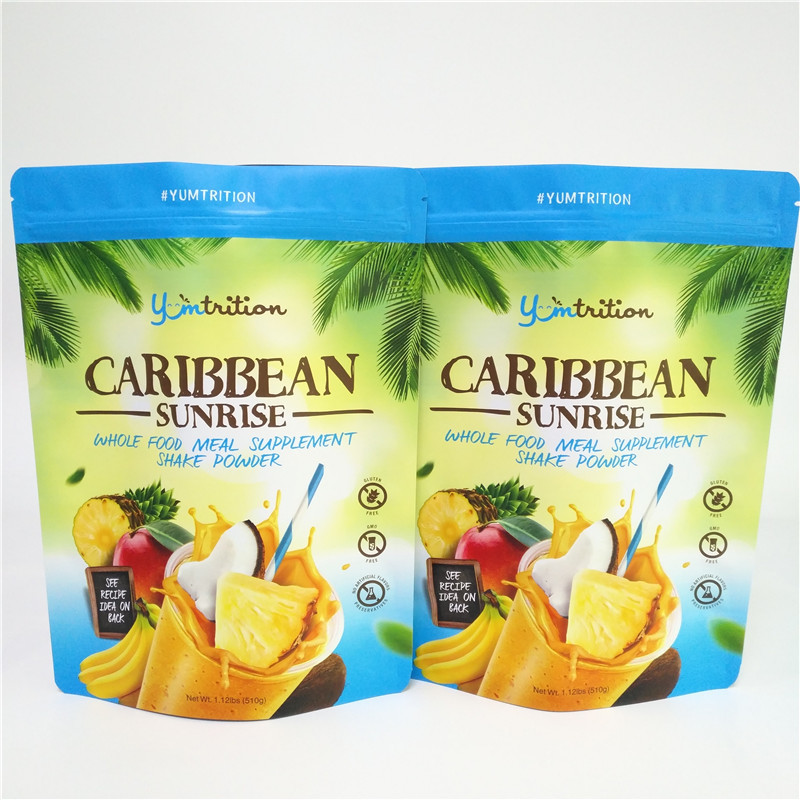 जिपर के साथ Resealable खाद्य पैकेजिंग एल्यूमीनियम पन्नी बैग प्लास्टिक Doypack अनुपूरक पाउडर