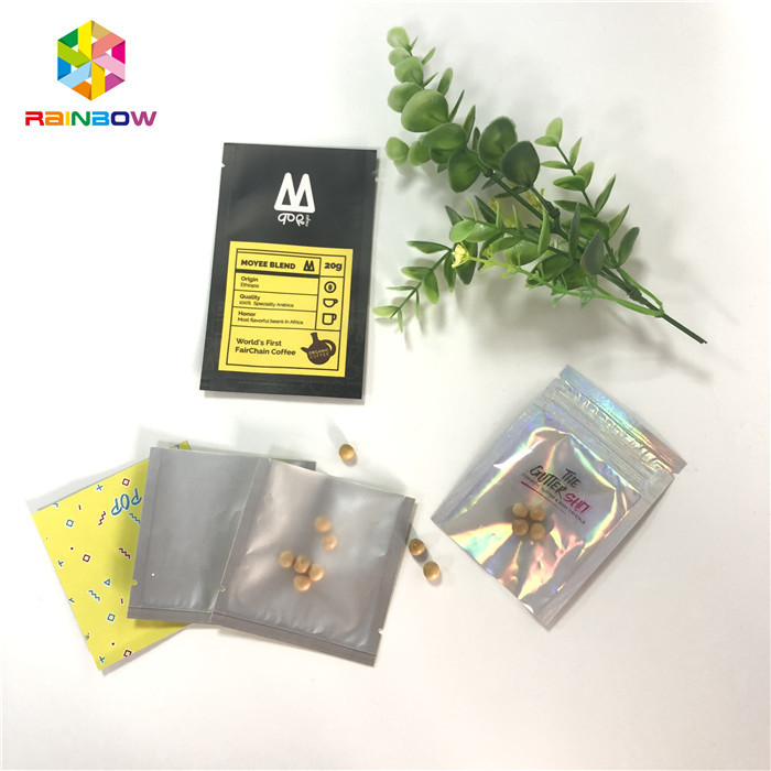 स्मेल प्रूफ हीट सील कॉस्मेटिक्स टेबलेट पिल्स पैकेजिंग मिनी 3x5 इनचेस विद क्लियर बैक