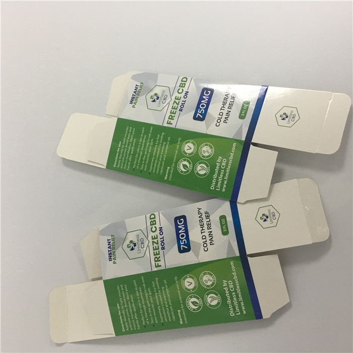 कस्टम CMYK मुद्रित लोगो सफेद पेपरबोर्ड CBD Vape पैकेजिंग बॉक्स