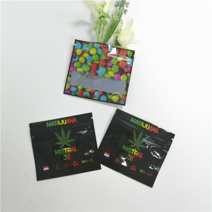 थ्री साइड फ्लैट शुगर कैंडी सीबीडी मायलर जिपलॉक बैग्स कम Moq कस्टम प्रिंटेड ड्यूरेबल