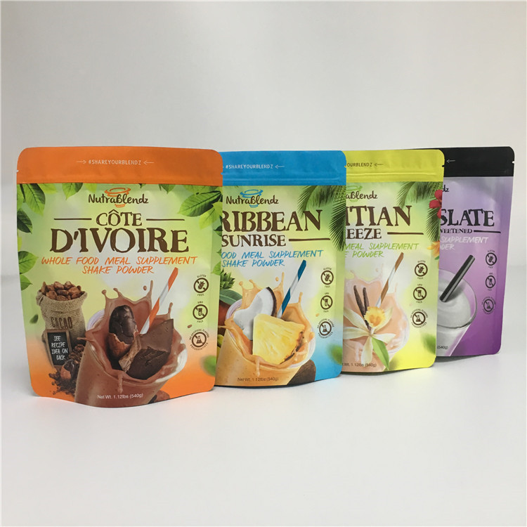200g एल्यूमीनियम जिपर स्टैंड अप पाउच पैकिंग प्रोटीन के लिए कस्टम Gravure प्रिंटिंग