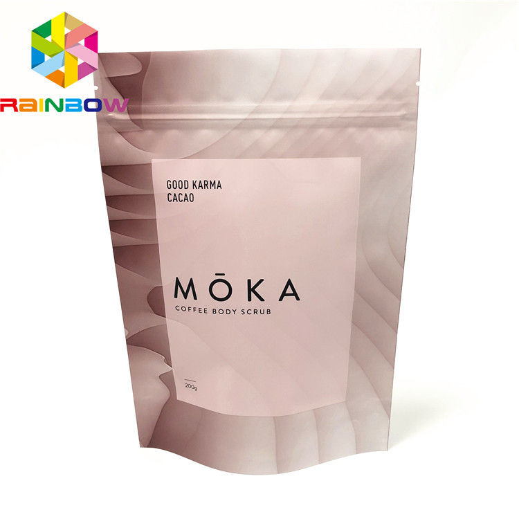लाइटवेट प्लास्टिक पाउच पैकेजिंग, सीबीडी बॉडी स्क्रब के लिए फूड ग्रेड स्टैंड अप बैग