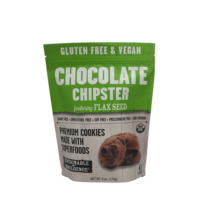 स्नैक पैकेजिंग जिपलॉक लैमिनेटेड पन्नी स्टैंड अप पाउच