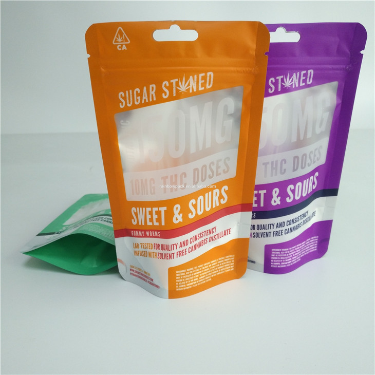 डिजिटल प्रिंटिंग 3.5 जी 7 जी 14 जी 28 ग्राम गमी हर्बल वीड बैग
