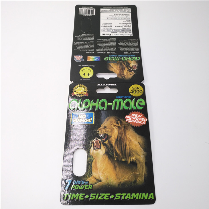 CMYK रंग अनुकूलित प्लास्टिक गोली कागज पैकेजिंग कार्ड