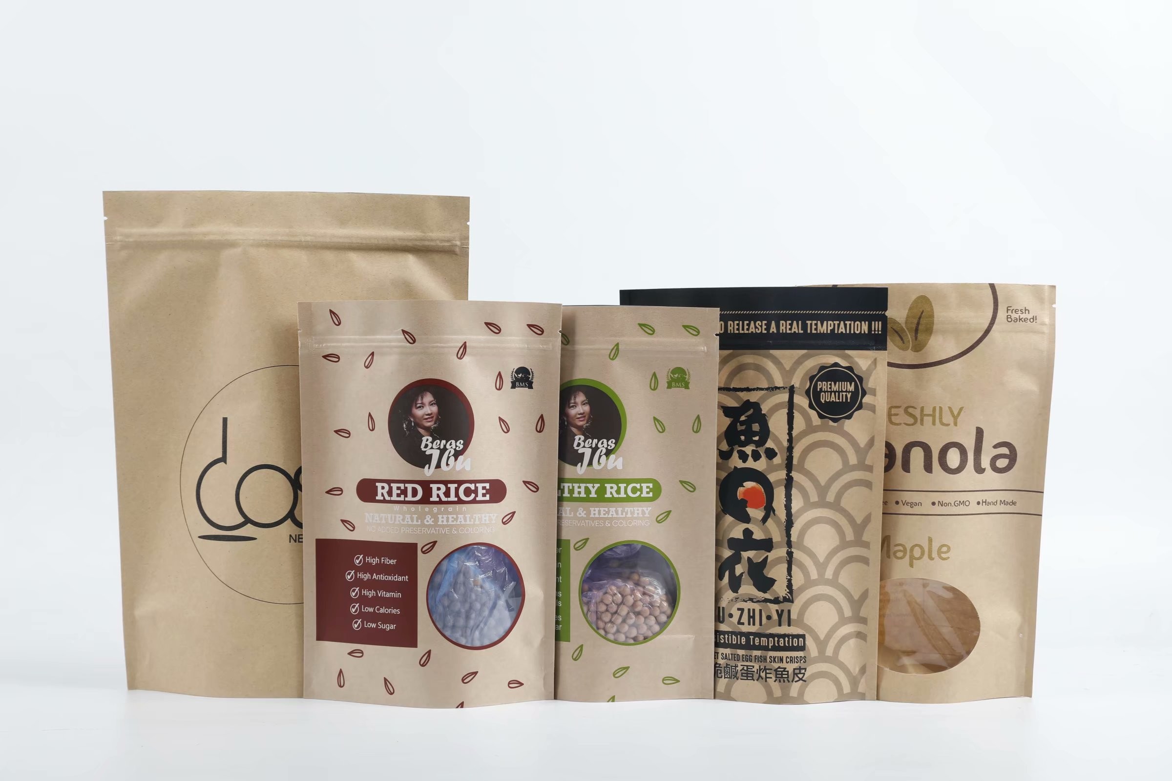 नमी सबूत कुकीज़ क्राफ्ट पेपर पाउच खड़े हो जाओ