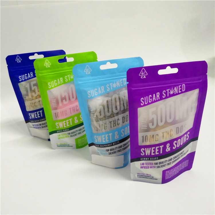 3.5g 1 / 8oz गंध सबूत छेड़छाड़ स्पष्ट ज़िप ताला बाल प्रतिरोधी निकास Mylar बैग गांजा फूल CBD Gummies पैकेजिंग के लिए