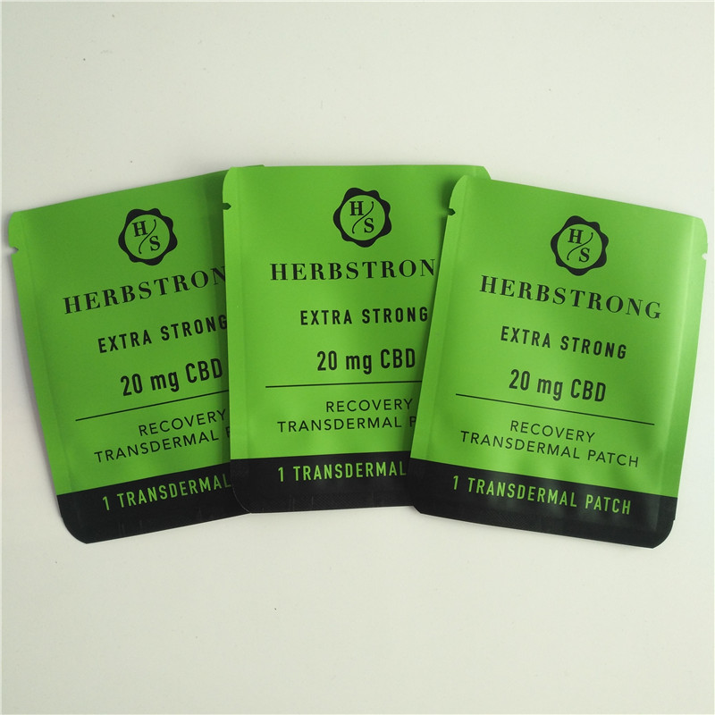 20mg मेडिकल मारिजुआना पैकेजिंग बैग mylar पन्नी थैली डिस्पोजेबल छोटे CBD पैच