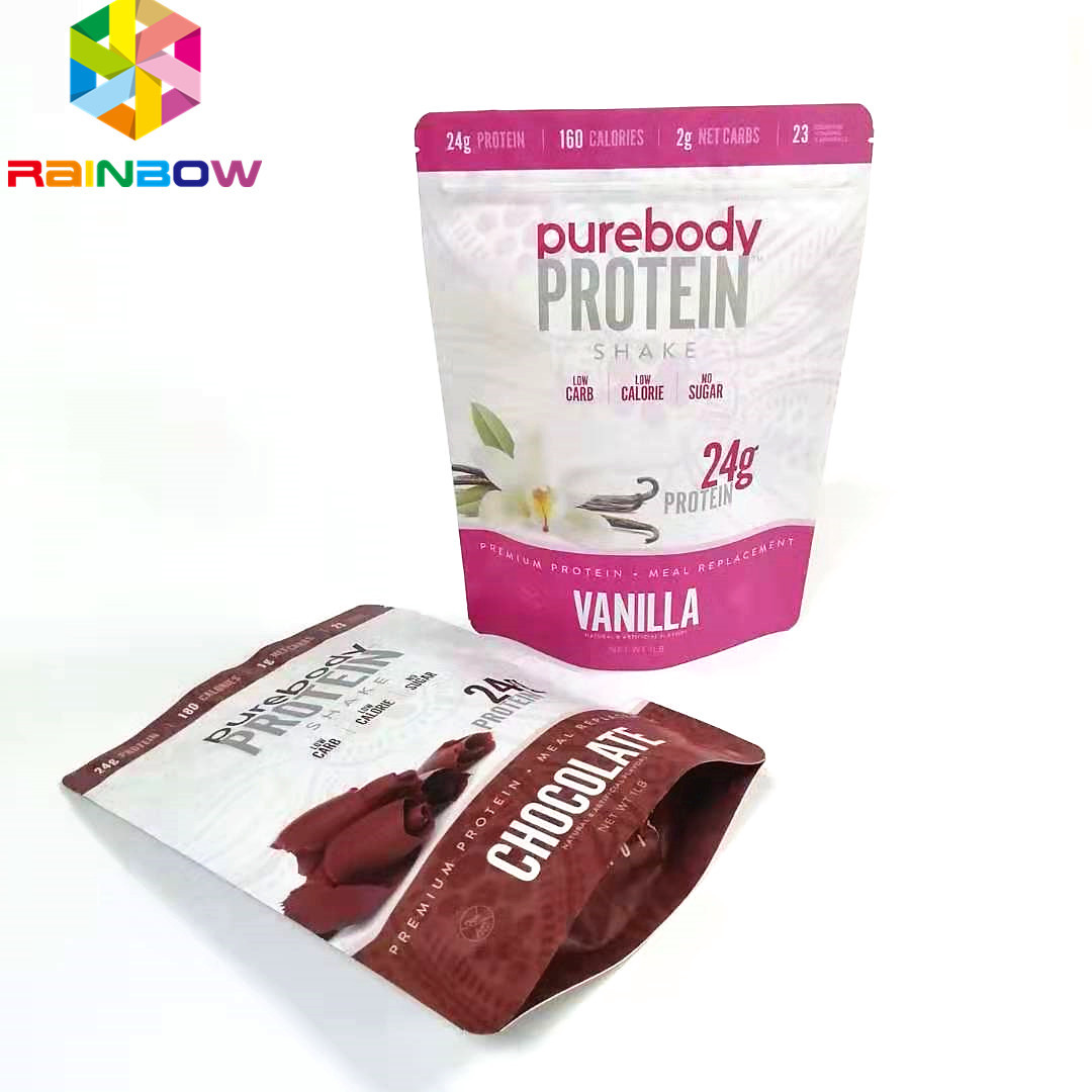 Ziplock खाद्य भंडारण पैकेजिंग जिपर पाउच फ्लैट प्रकार मुद्रित बैग के साथ पुन: प्रयोज्य थैली खड़े हो जाओ