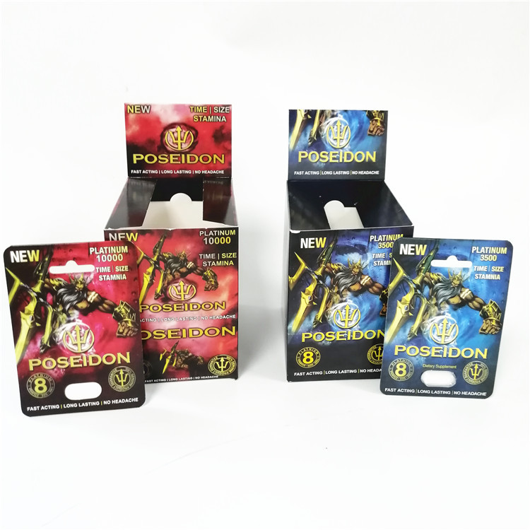 कस्टम मुद्रण पेपर कार्ड पुरुष पुरुष यौन प्रदर्शन पोसिडॉन कार्ड बॉक्स प्रदर्शित करें