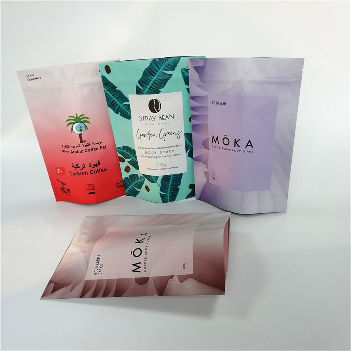 वाल्व के साथ गसेट फ़ॉइल पाउच पैकेजिंग मोसेरप्रूफ ग्राउंड कॉफ़ी बैग्स खड़े करें