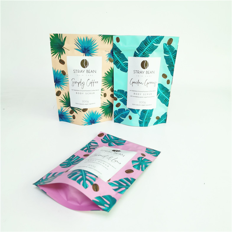 स्वनिर्धारित Doypack कॉफी नमक चेहरा स्क्रब पैकेजिंग थैला सुगर बॉडी स्क्रब पैकेजिंग बैग