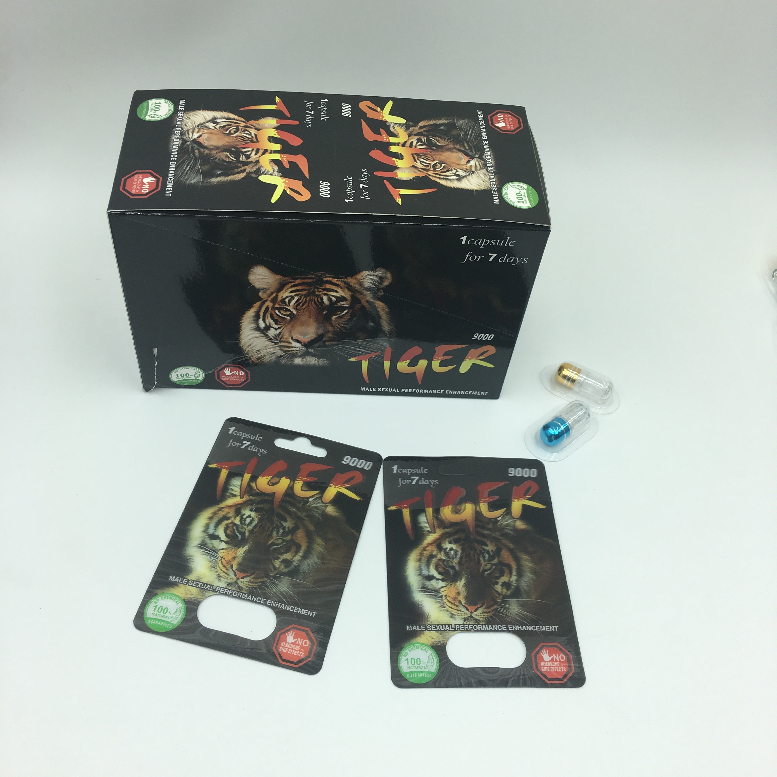 यौन शक्ति कैप्सूल पैकेजिंग CMYK 350g 3D ब्लिस्टर कार्ड