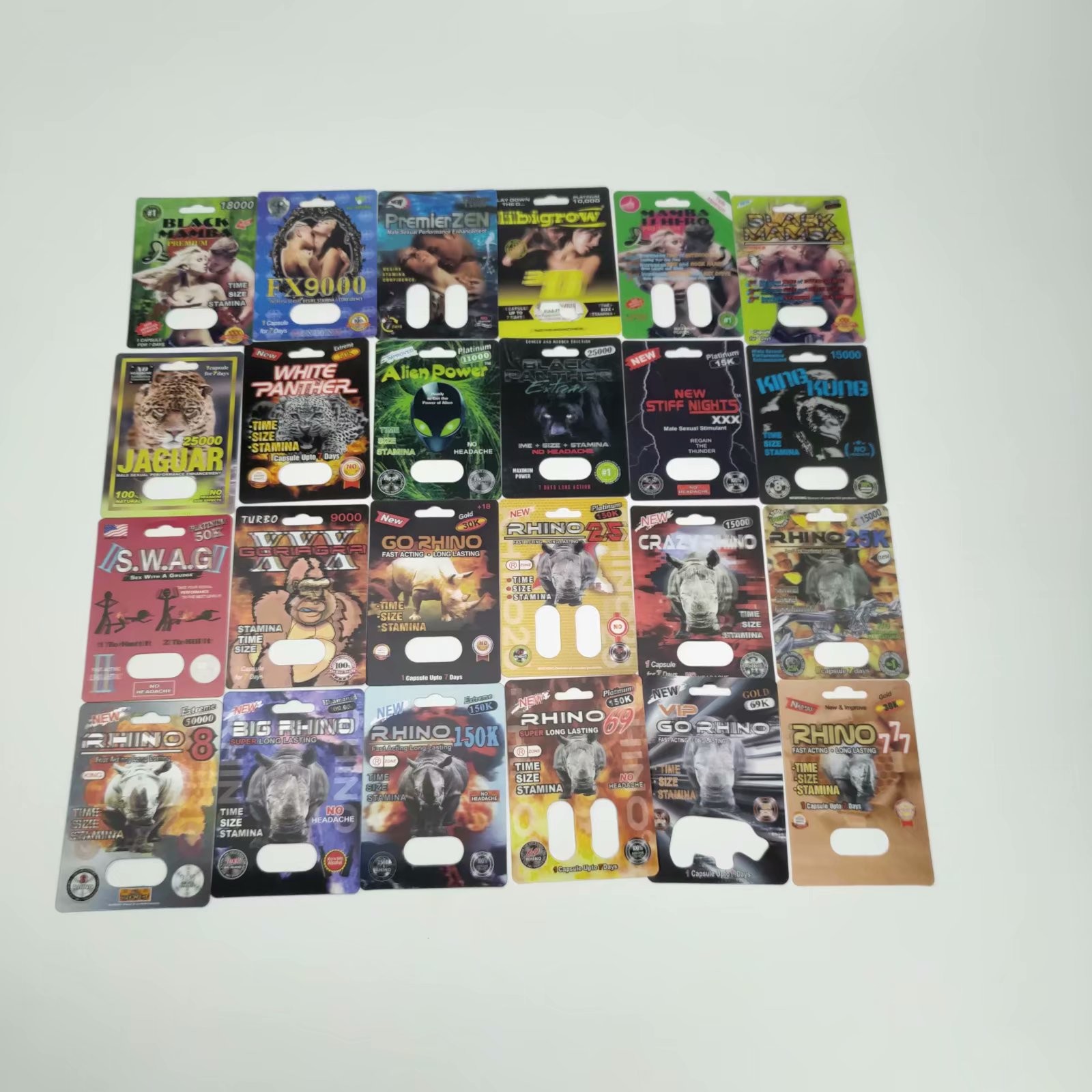 गोलियों के साथ Gravnre प्रिंटिंग RHINO 3D प्लास्टिक ब्लिस्टर पिल कार्ड