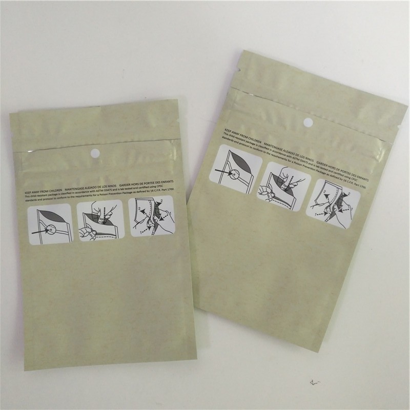 कस्टम मुद्रित 3.5g क्राफ्ट पेपर रंग प्लास्टिक Mylar Ziplock बाल सबूत पाउच बच्चों प्रतिरोधी खरपतवार पैकेजिंग बैग