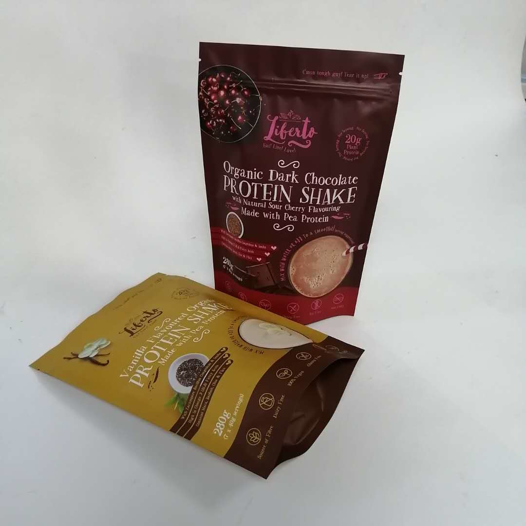 120 माइक्रोन स्टैंड अप मैट प्रोटीन पाउडर मायलर जिप पाउच