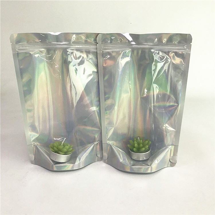 स्पष्ट फ्रंट ग्रेविंग प्रिंटिंग सीएमवाईके कलर प्लास्टिक होलोग्राफिक बैग