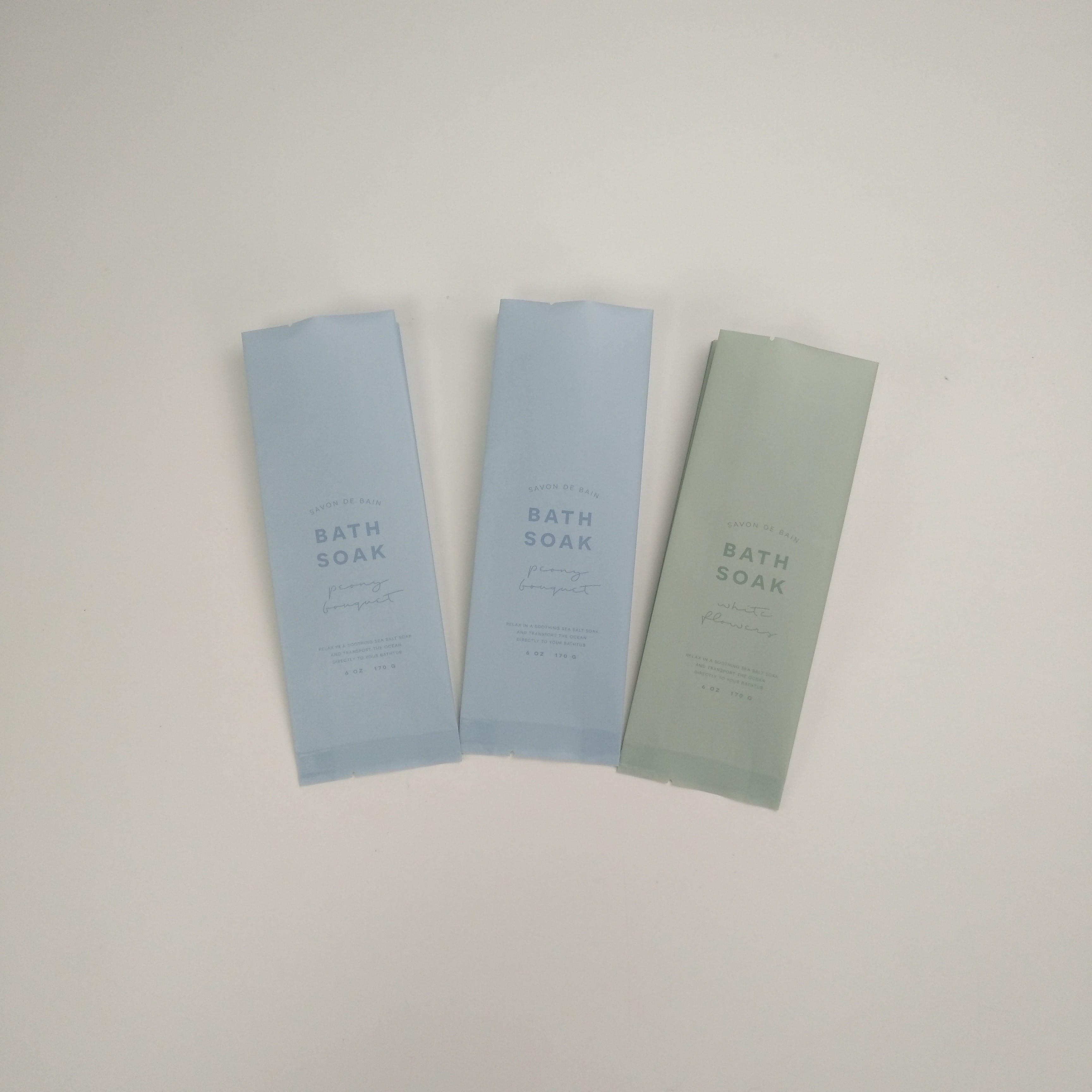 अनुकूलित लोगो के साथ स्वनिर्धारित मैट 6oz स्नान नमक पैकेजिंग बैग 170g स्नान बम पैकेजिंग बैग