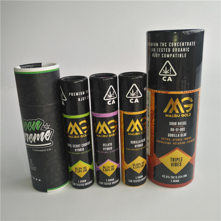 हेमम पैकेजिंग के लिए कस्टम पेपर बॉक्स 10ml 30ml 50ml ई-तरल और सीबीडी तेल की बोतल पैकेजिंग पेपर ट्यूब सिलेंडर बॉक्स