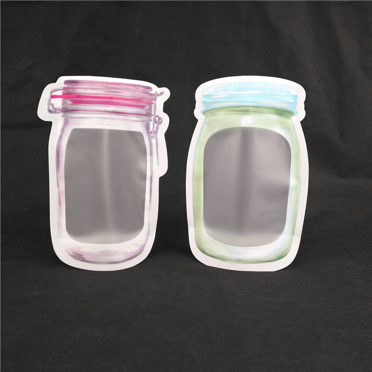 विशेष आकार का मुद्रण लोगो खाद्य ग्रेड रस दूध जेली तरल स्टैंड बोतल आकार पाउच