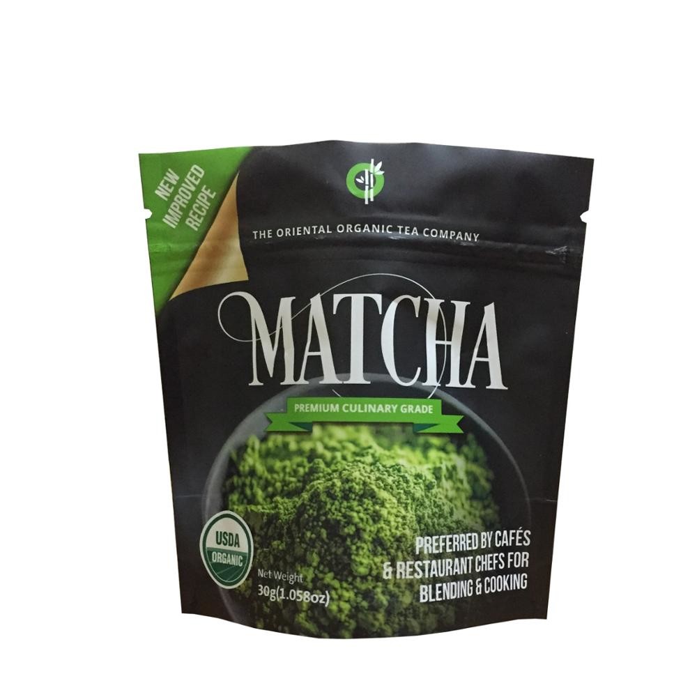 कस्टम मुद्रण ZipLock बैग एल्यूमीनियम पन्नी पाउच Matcha ग्रीन टी पाउडर पैकिंग बैग खड़े हो जाओ