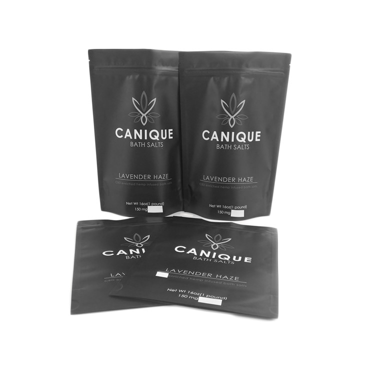 गंध सबूत बैग खाद्य ग्रेड जिपर बैग सूखी फूल के बीज धातु चमकदार चांदी कस्टम लोगो 16OZ स्नान नमक Mylar बैग