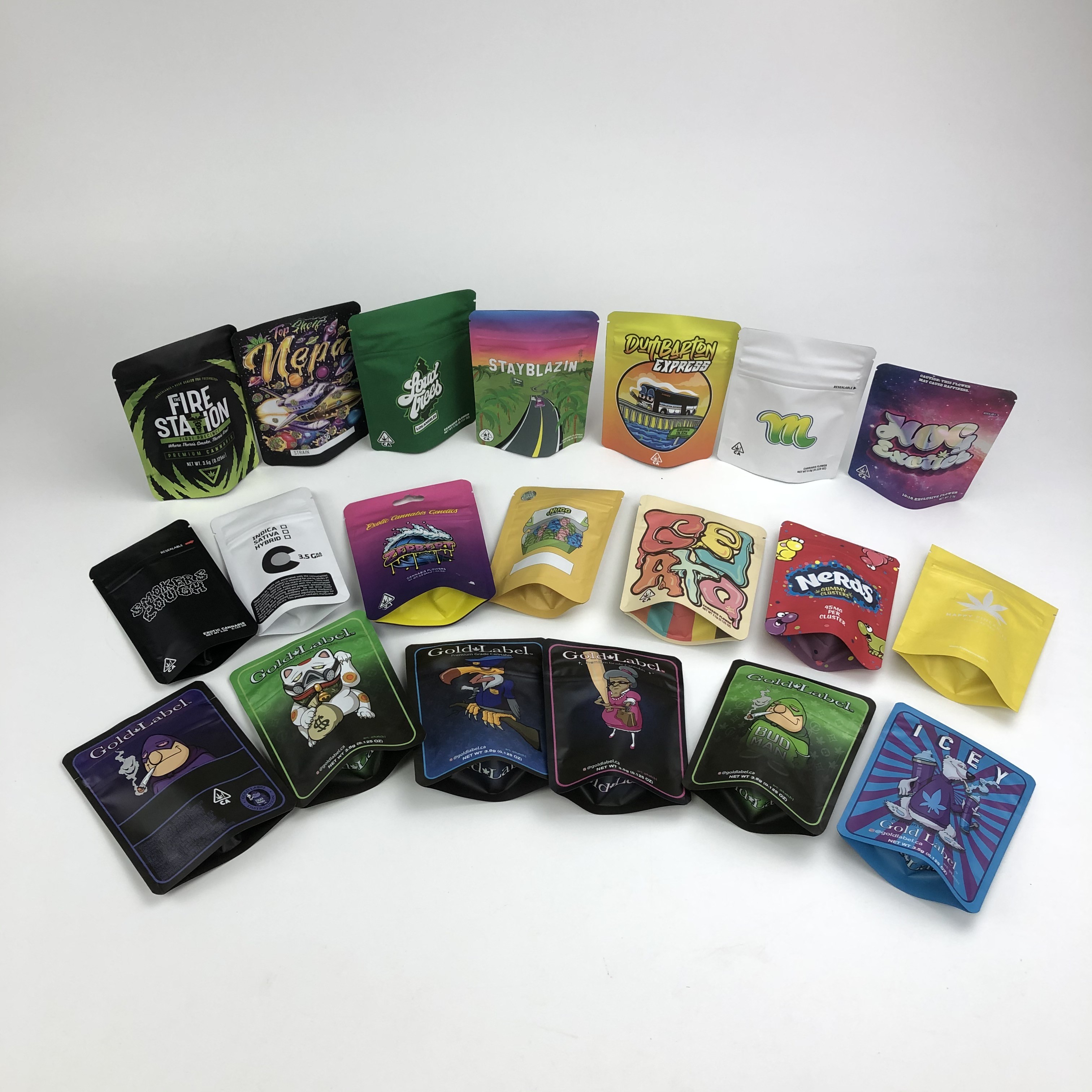 100 माइक्रोन VMPET गंध सबूत कुकीज़ बैग 3.5g 7g 14g कैनबिस मायलर