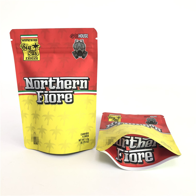 Gummy Mylar PE CMYK 180mic हर्बल स्टैंड अप बैग ऑफसेट प्रिंटिंग