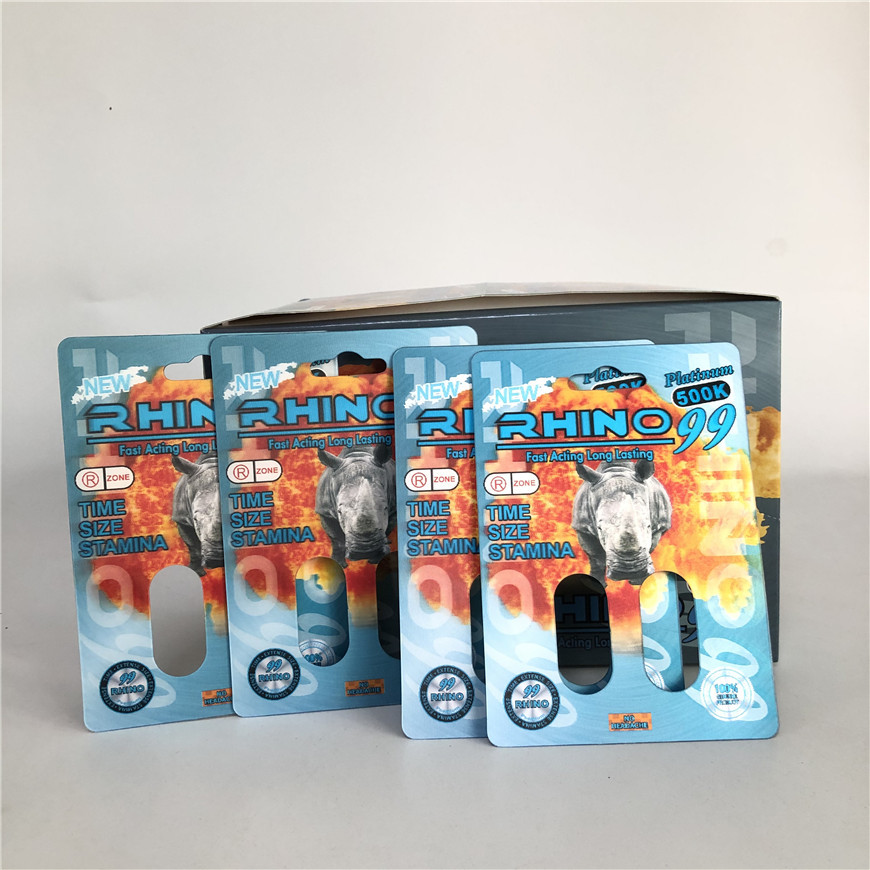 पुरुष संवर्धन गोली के लिए राइनो 99 500k डबल होल 3 डी राइनो कार्ड