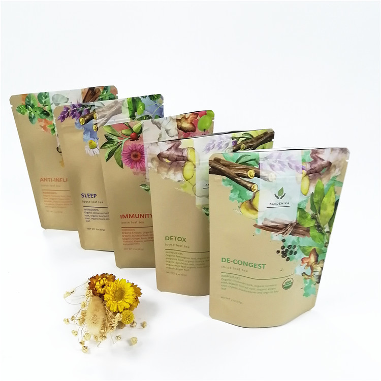 कम Moq CMYK VMPET बायोडिग्रेडेबल स्टैंड अप पाउच 100micron